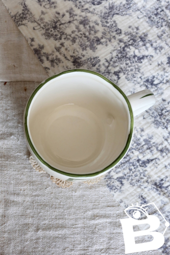 Mug / grande tasse vintage porcelaine – Motif olive