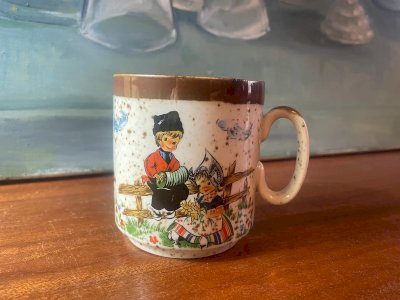 Vintage Netherlands speckled stoneware mug
