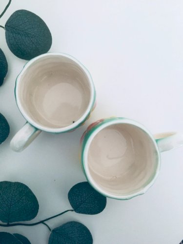 Mugs en barbotine vintage