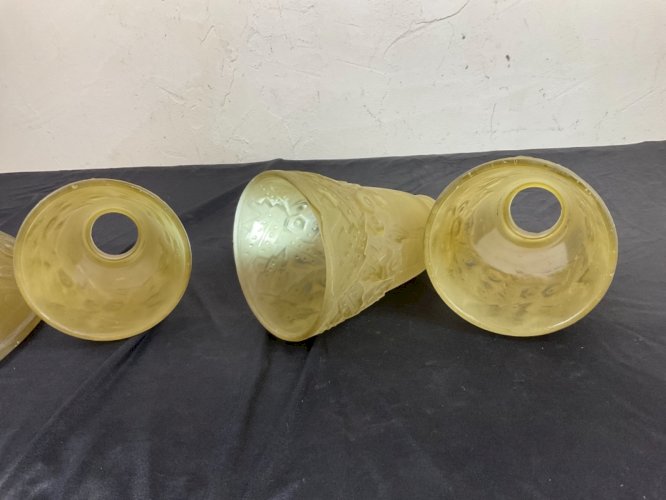 MULLER FRERES SUSPENSIONS ART DÉCO ,VASQUES + TULIPES ANNÉES 1930