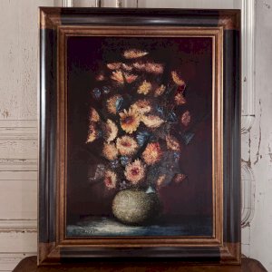 Nature morte aux fleurs par Raymond-Jean Bizet XXe A5750