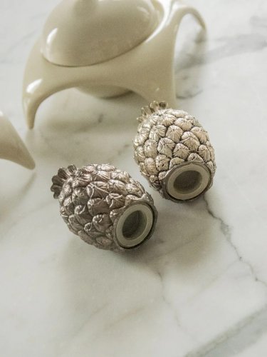 Nestor, la paire sel et poivre ananas en argent N°540