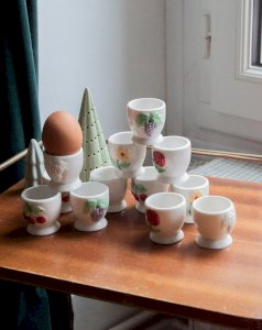 Nestor, the large batch of earthenware egg cups N°534