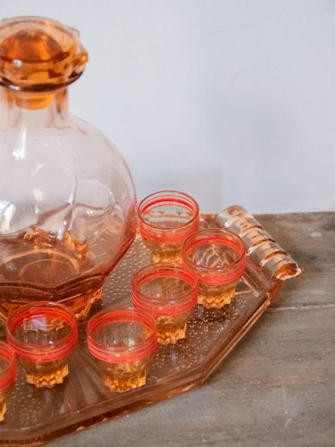 Nestor, le service à digestif en rosaline N°444