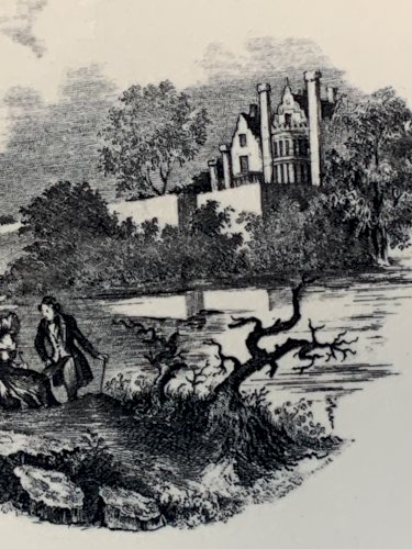 Neuf assiettes à dessert anciennes Boch La Louvière 1920s 