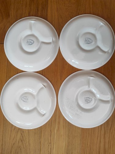  Neuf !1960/80 Salins / 4 Grandes assiettes Artichauts /blanches 