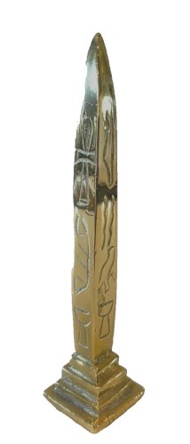 Obélisque en bronze a décor d'écriture en hiéroglyphe XX siècle