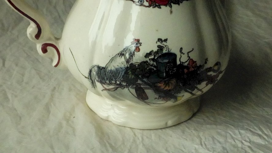 OBERNAI POT A LAIT CREMIER EN FAIENCE SARREGUEMINES*