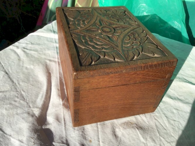 Objet d Art Populaire Boîte Coffret Ancien Bois Sculpté Travail de Berger