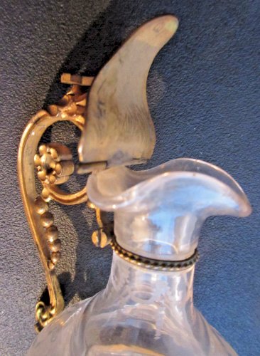 Objet religieux, Burette d'église, cristal ciselé et laiton doré, Napoléon III