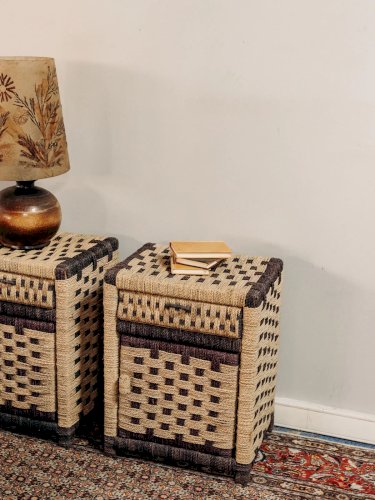 Odile, la paire de chevets en osier bicolore N°652