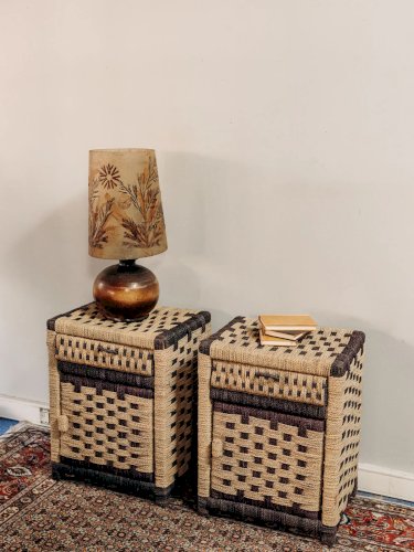 Odile, la paire de chevets en osier bicolore N°652