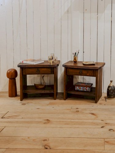 Odile, la paire de tables de chevet en bois N°1176