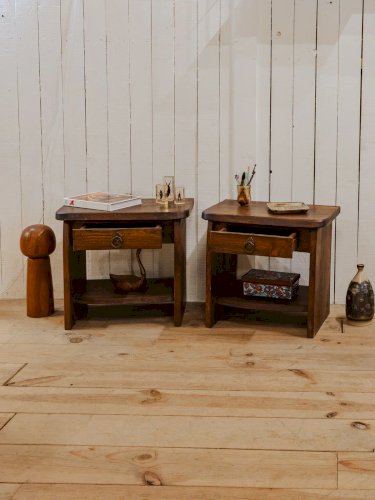 Odile, la paire de tables de chevet en bois N°1176