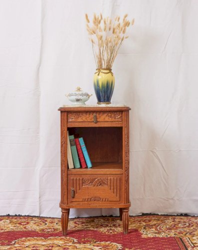 Odile, la table de chevet Art déco en marbre blancN°1200