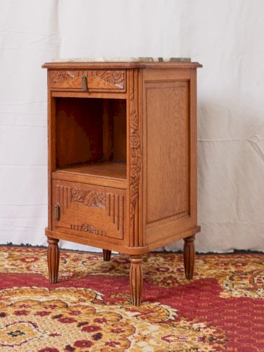 Odile, la table de chevet Art déco en marbre blancN°1200