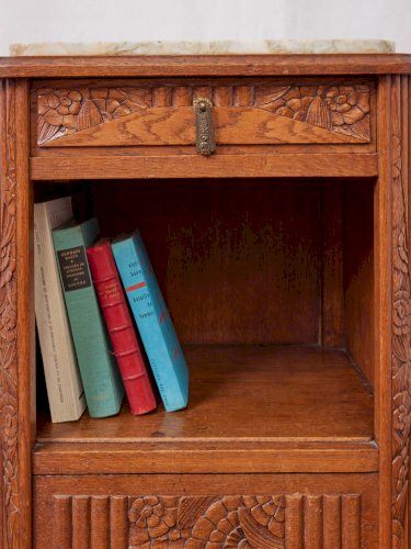 Odile, la table de chevet Art déco en marbre blancN°1200