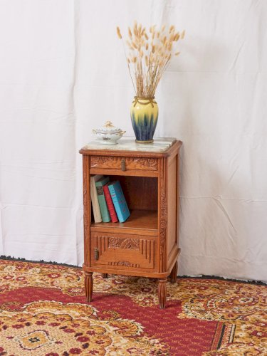 Odile, la table de chevet Art déco en marbre blancN°1200