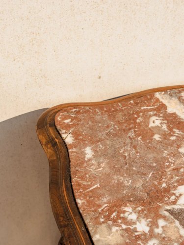 Odile, la table de chevet en bois et marbre N°654