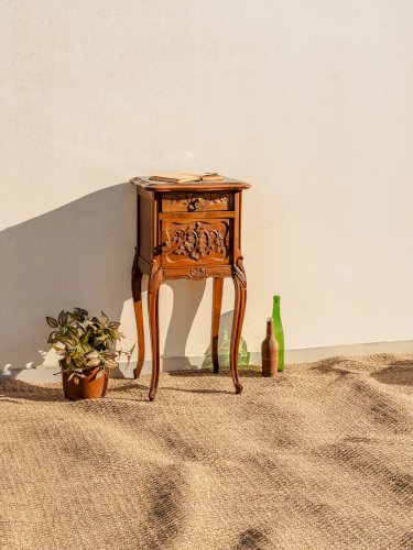 Odile, la table de chevet en bois et marbre N°654