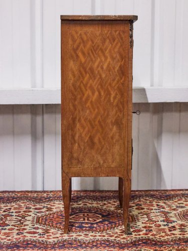 Odile, la table de chevet en bois et marbre N°660