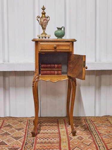 Odile, la table de chevet en bois et marbre N°661