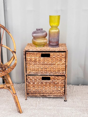 Odile, la table de chevet en rotin N°1173