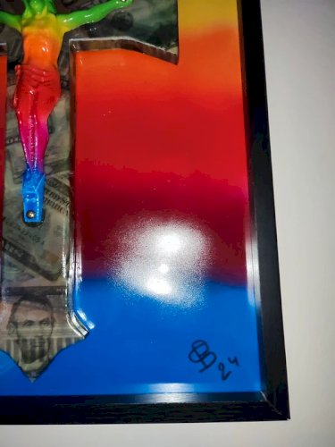 oeuvre original et unique nommée God 2.0 - Dieu 2.0 par lartiste PBS en bon etat