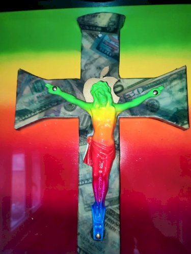 oeuvre original et unique nommée God 2.0 - Dieu 2.0 par lartiste PBS en bon etat