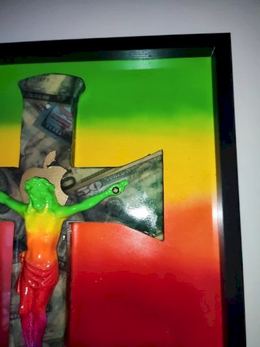 oeuvre original et unique nommée God 2.0 - Dieu 2.0 par lartiste PBS en bon etat