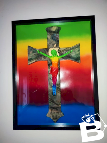 oeuvre original et unique nommée God 2.0 - Dieu 2.0 par lartiste PBS en bon etat