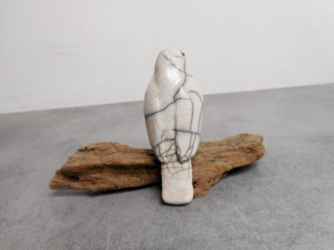 OISEAU EN CRAQUELE SUR BOIS