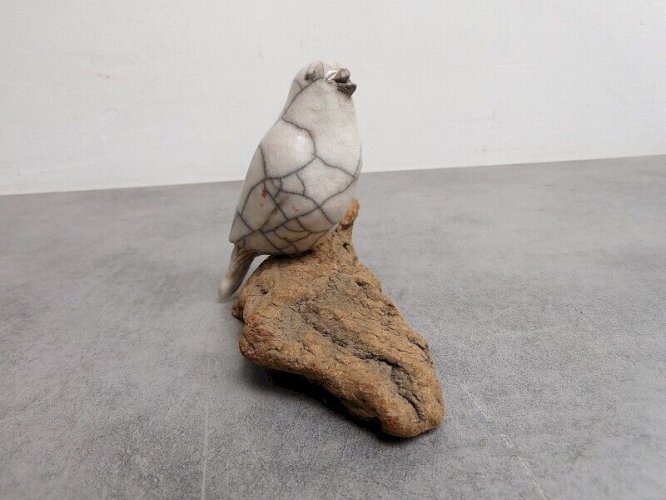 OISEAU EN CRAQUELE SUR BOIS