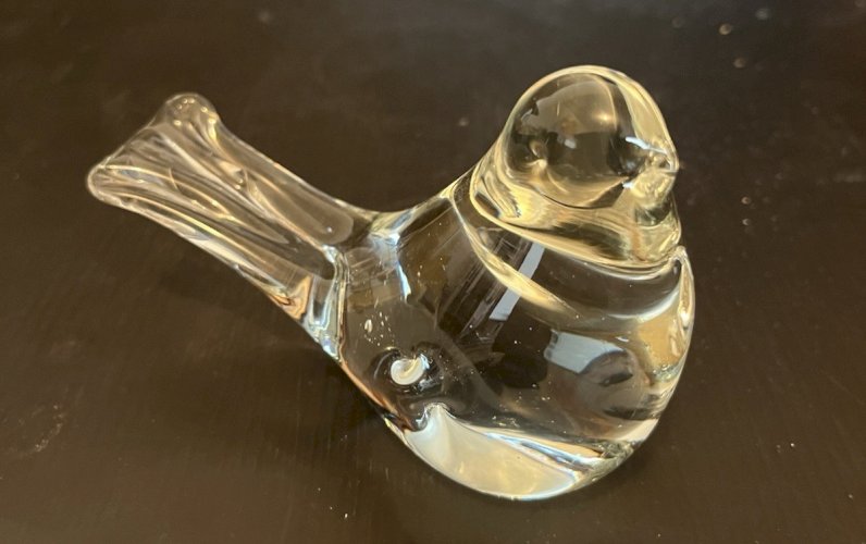 oiseau en pate de verre presse papier décoration vintage verrerie