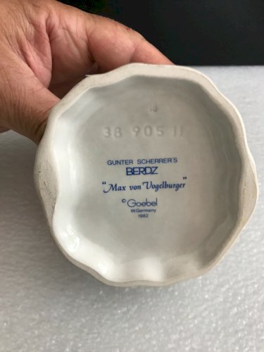 oiseau porcelaine gunter scherrer's BERDZ Max Von Vogelburger" Goebel Germany