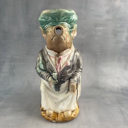 ONNAING Pichet broc cruche faience barbotine cochon hôtelier 737 à restaurer