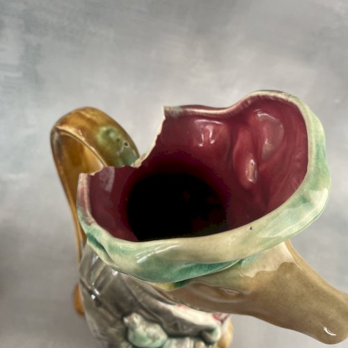 ONNAING Pichet broc cruche faience barbotine cochon hôtelier 737 à restaurer