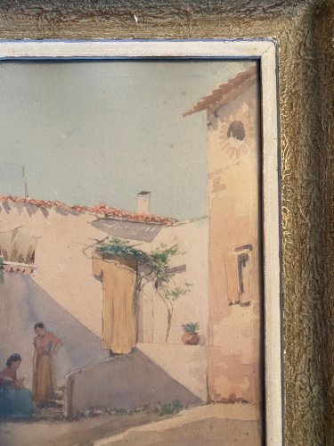 Orientalisme, Aquarelle signé, Alexandre BONNARDEL 1867-1942, encadré sous verre