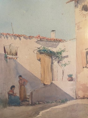 Orientalisme, Aquarelle signé, Alexandre BONNARDEL 1867-1942, encadré sous verre