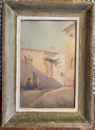 Orientalisme, Aquarelle signé, Alexandre BONNARDEL 1867-1942, encadré sous verre