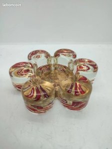 original flower-shaped glass ashtray from the 60s-70s in good condition