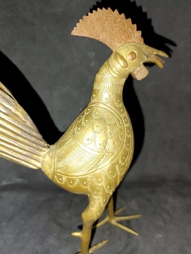 original coq en laiton dorigine indienne ou orient en etat correct