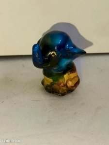 Original small painted multicolored enamel elephant in good condition.
