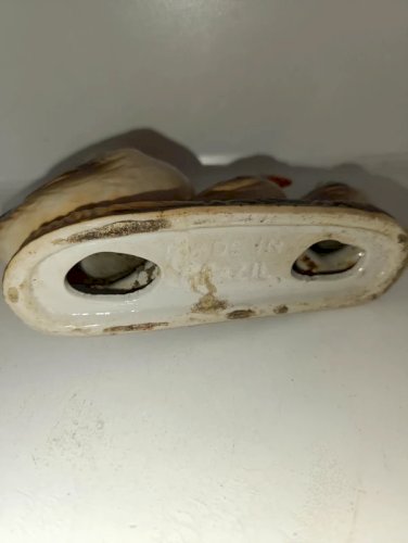 original petit sculpture vintage made in brésil à decor doie en bon etat