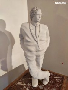 Original biscuit sculpture of a businessman made in Italy, numbered and signed, from the 70s-80s.
