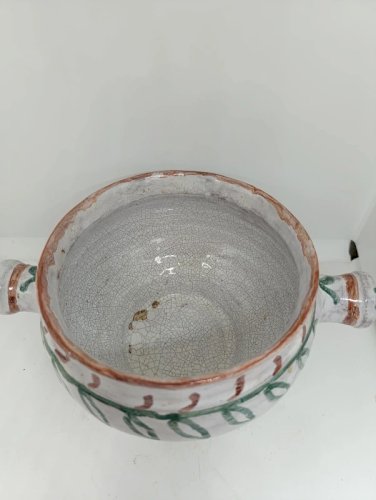 original soupière vintage dans le style vallauris fazio, picault signée en bon etat
