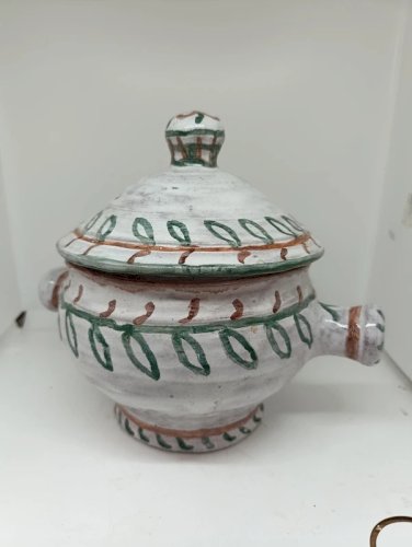 original soupière vintage dans le style vallauris fazio, picault signée en bon etat