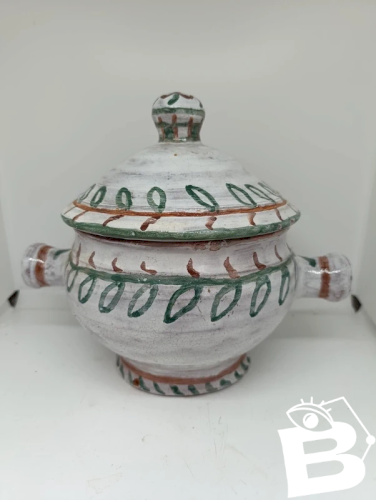 original soupière vintage dans le style vallauris fazio, picault signée en bon etat