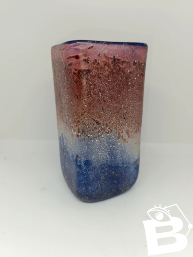original vase carre vintage à texture granité en bon etat