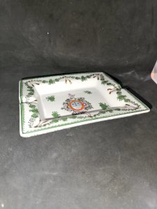 original vide poche cendrier decor blason et floral asiatique en bon etat
